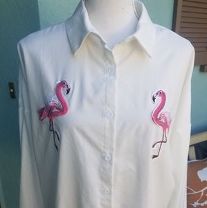 Flamingo Button up Top